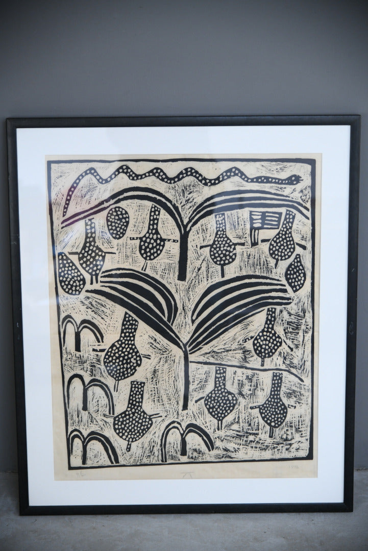 African Lino Cut Print 