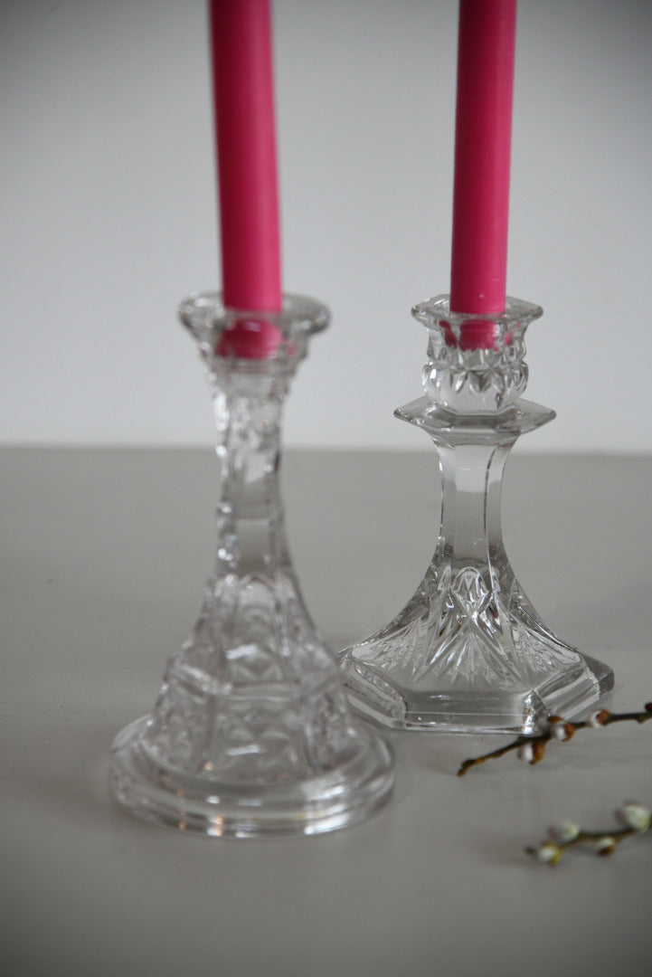 Vintage Glass Candlesticks