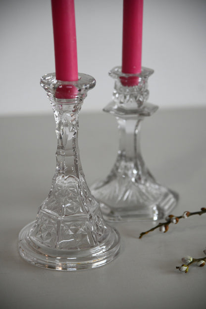 Vintage Glass Candlesticks