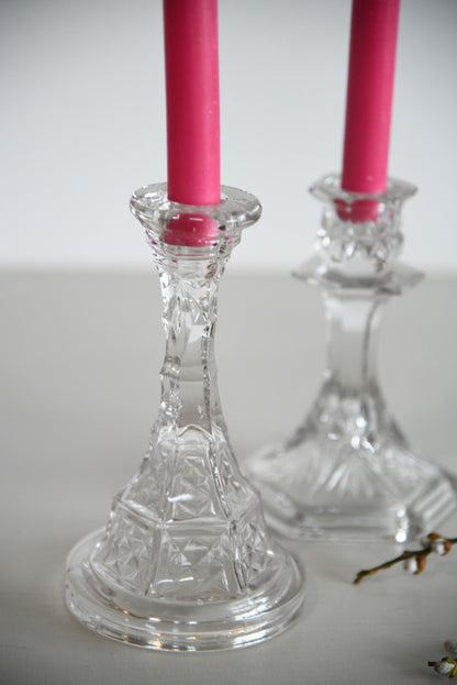 Vintage Glass Candlesticks