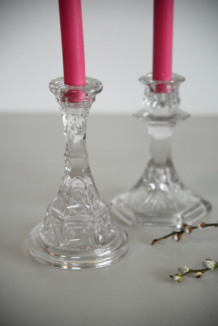 Vintage Glass Candlesticks