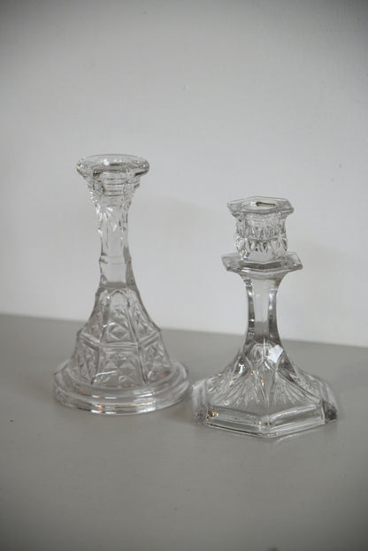 Vintage Glass Candlesticks