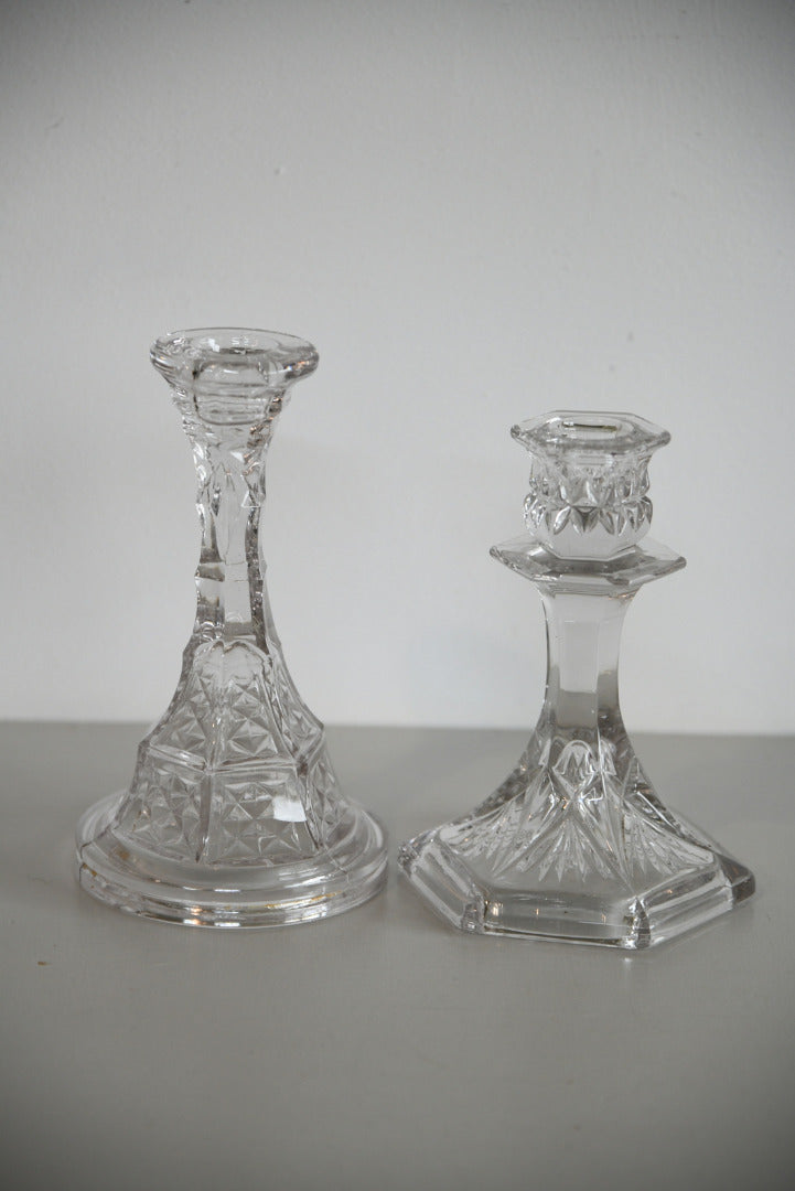 Vintage Glass Candlesticks