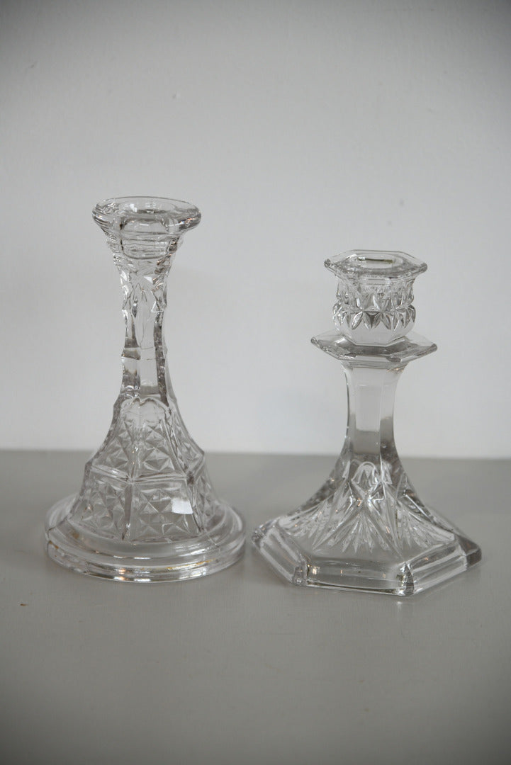 Vintage Glass Candlesticks