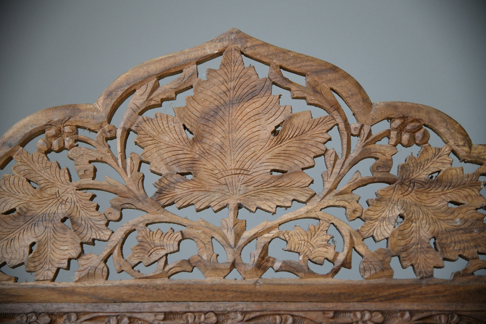 Carved Teak Indian Folding Screen