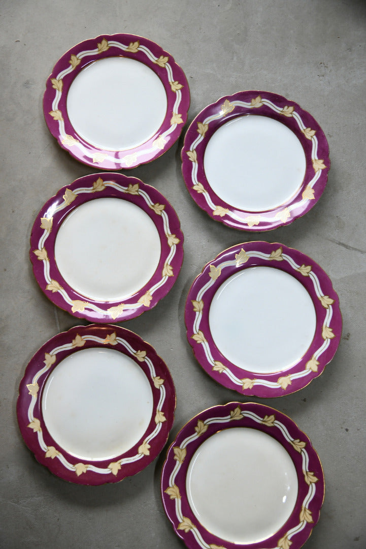 6 Vintage Leaf Plates