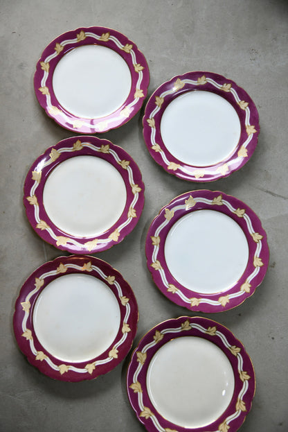 6 Vintage Leaf Plates