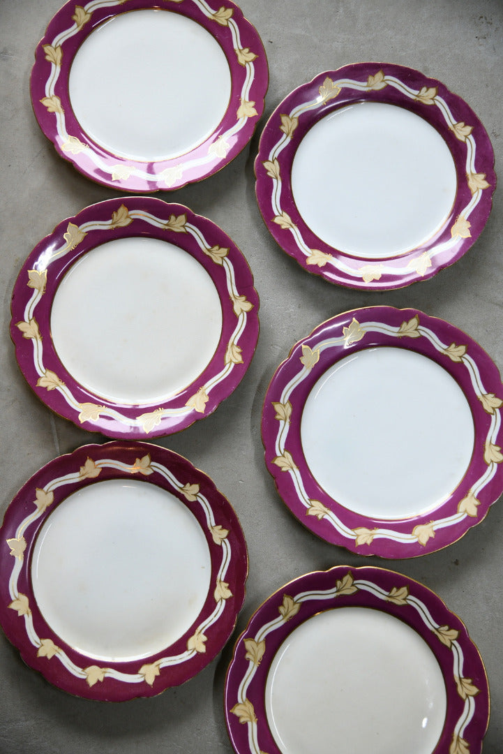 6 Vintage Leaf Plates