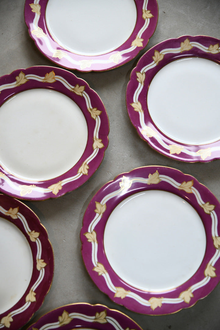 6 Vintage Leaf Plates