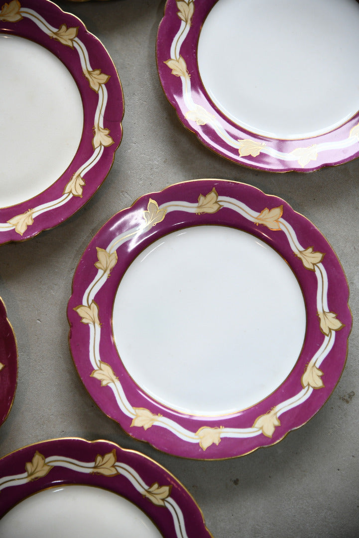 6 Vintage Leaf Plates