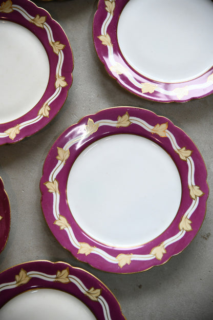 6 Vintage Leaf Plates