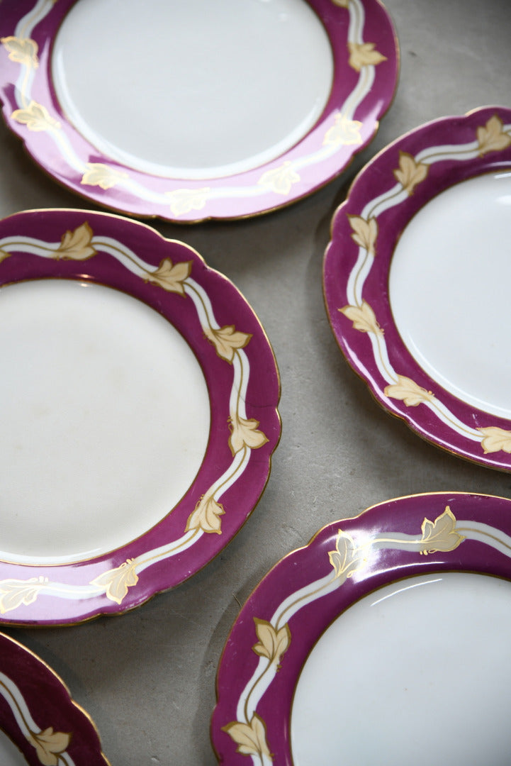 6 Vintage Leaf Plates