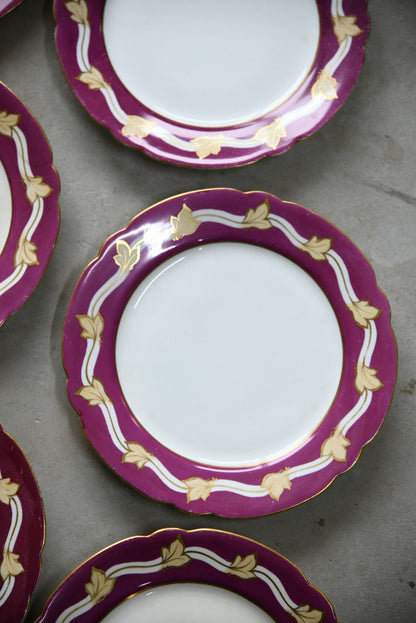 6 Vintage Leaf Plates