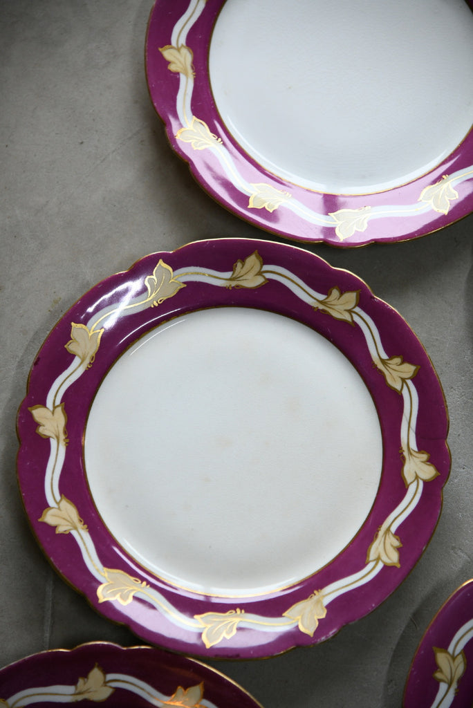 6 Vintage Leaf Plates