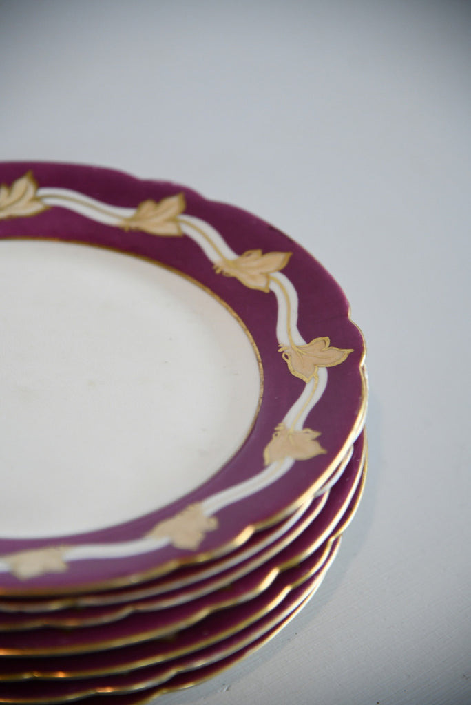 6 Vintage Leaf Plates