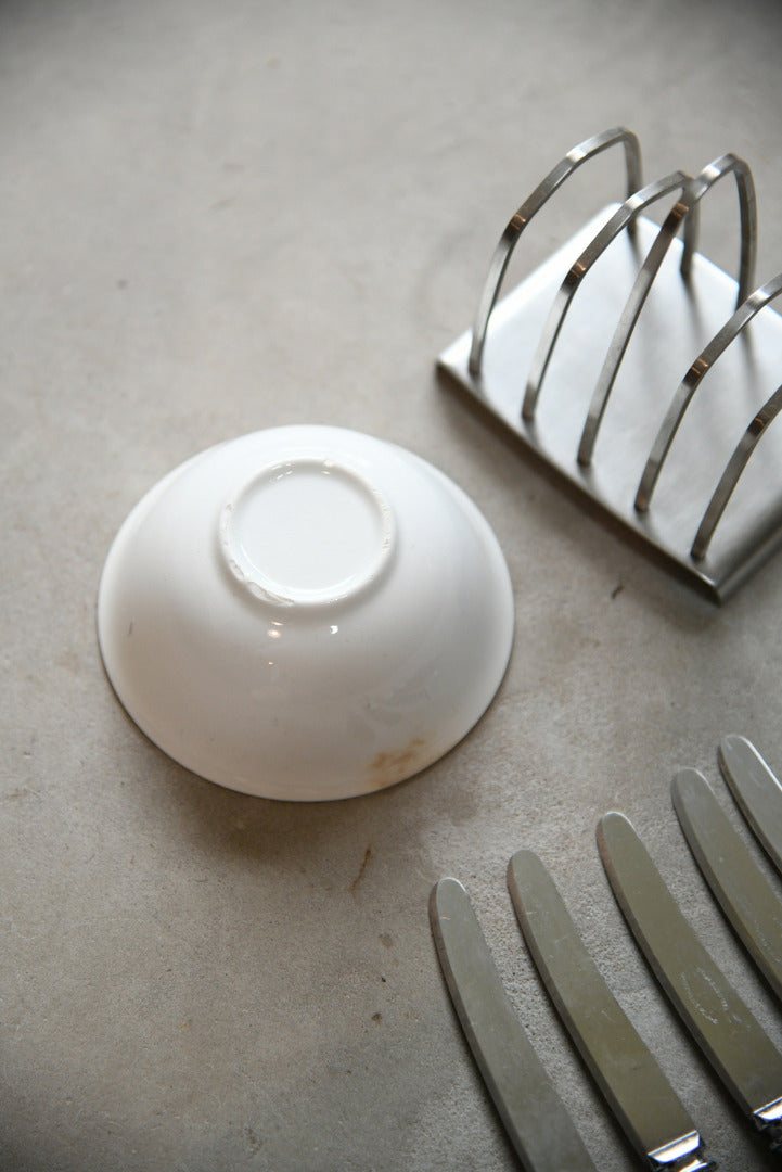 Retro Toast Rack Knives & Bowl