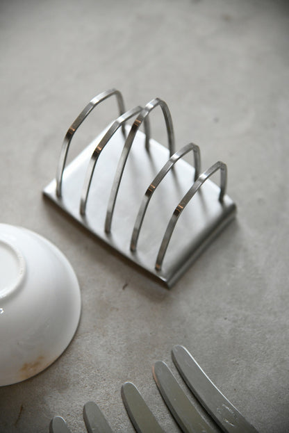 Retro Toast Rack Knives & Bowl