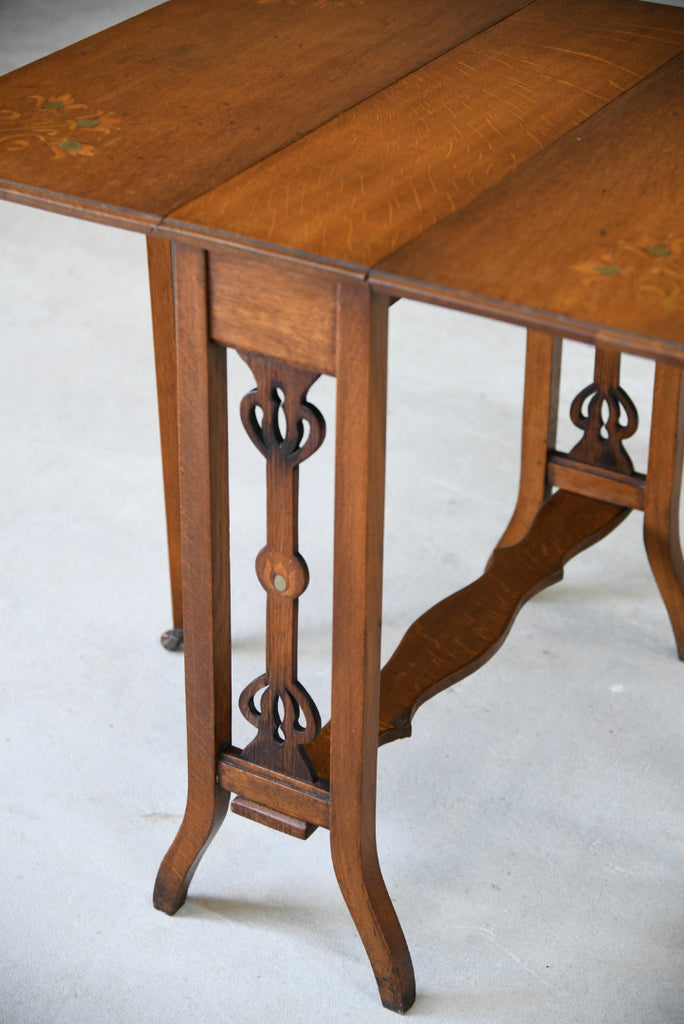 Art Nouveau Oak Drop Leaf Table