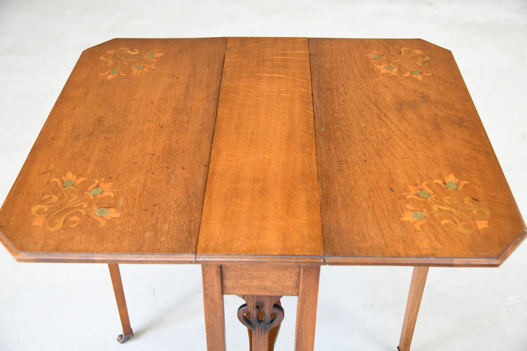 Art Nouveau Oak Drop Leaf Table
