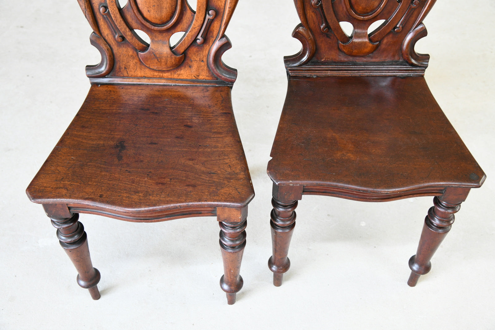 Pair Mahogany Hall Chairs