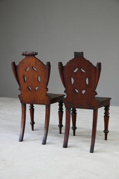 Pair Mahogany Hall Chairs