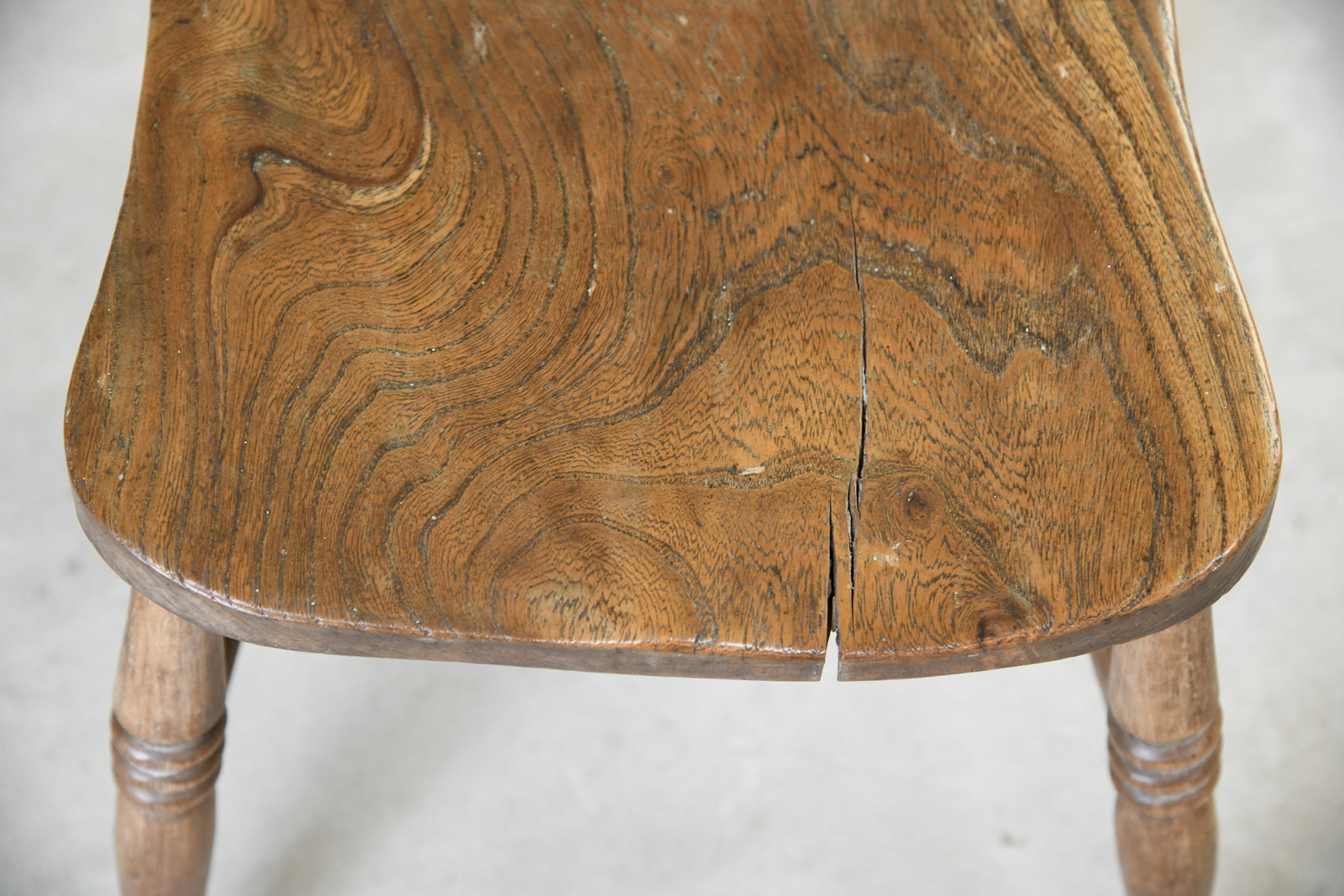 Pair Elm Stick Back Kitchen Chairs