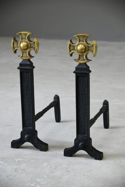 Wrought Iron Andirons