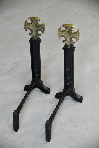 Wrought Iron Andirons