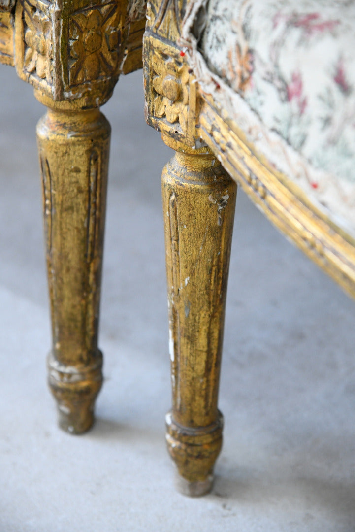 Pair French Gilt Gesso Armchairs