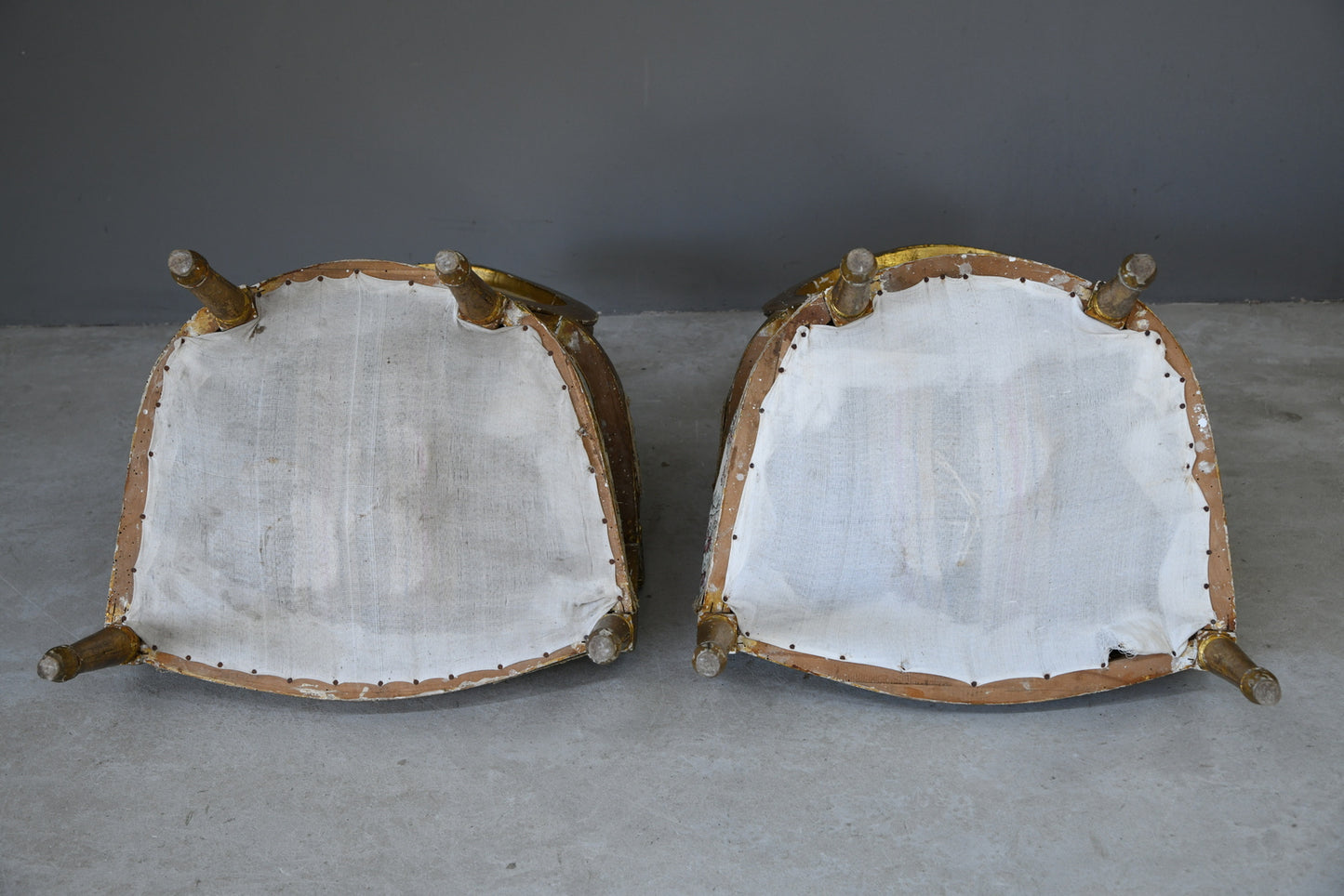 Pair French Gilt Gesso Armchairs