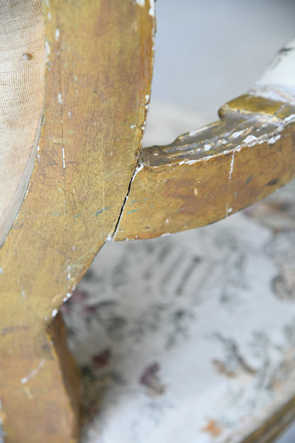 Pair French Gilt Gesso Armchairs