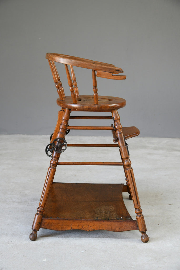 Antique Wooden Childs Metamorphic High Chair