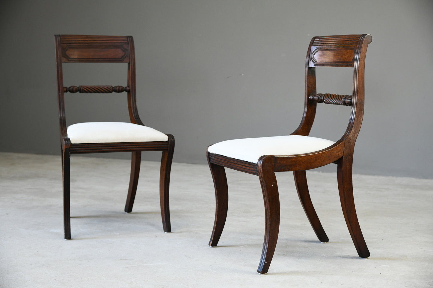 Pair Regency Mahogany Dining Chairs