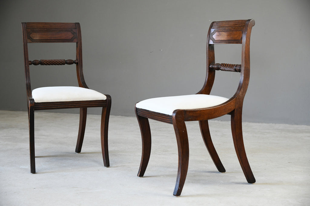 Pair Regency Mahogany Dining Chairs