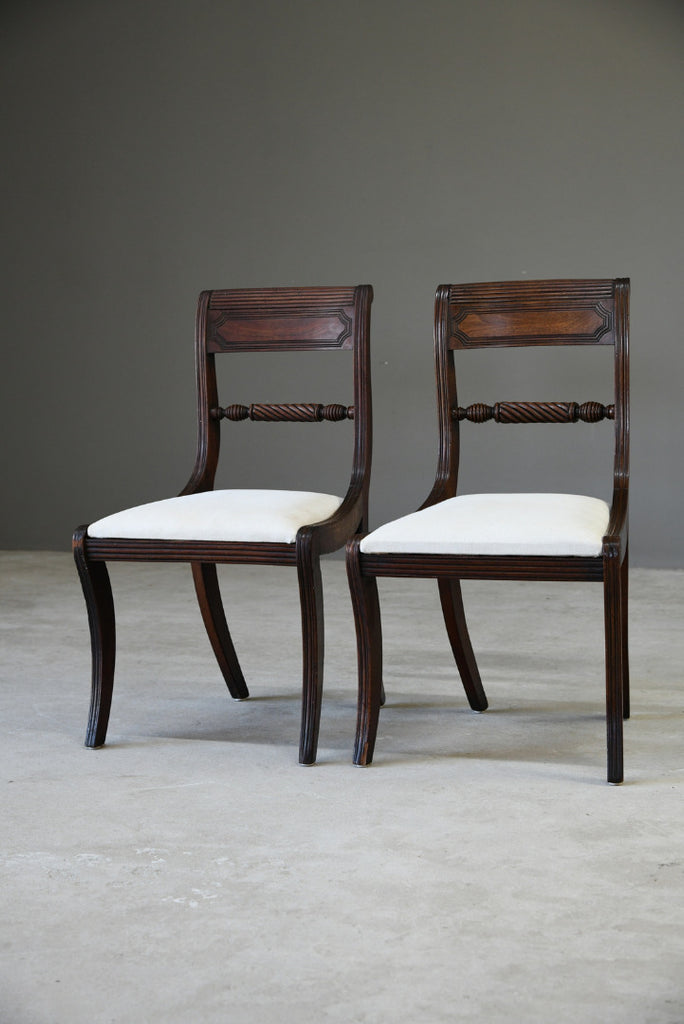 Pair Regency Mahogany Dining Chairs
