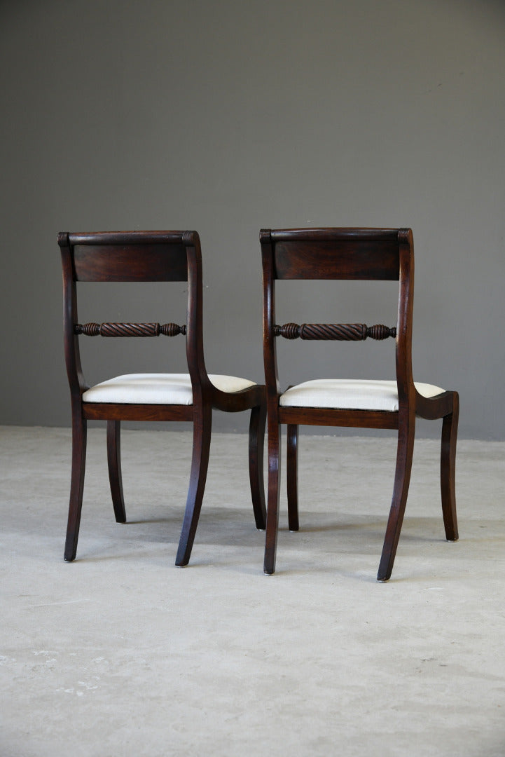 Pair Regency Mahogany Dining Chairs