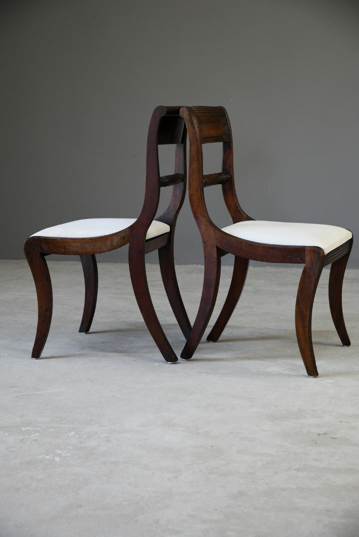 Pair Regency Mahogany Dining Chairs