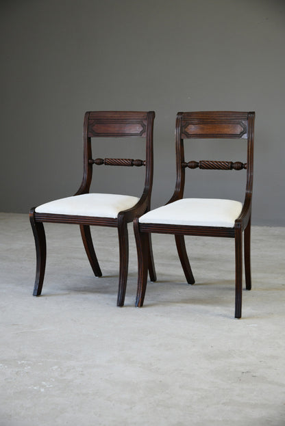 Pair Regency Mahogany Dining Chairs