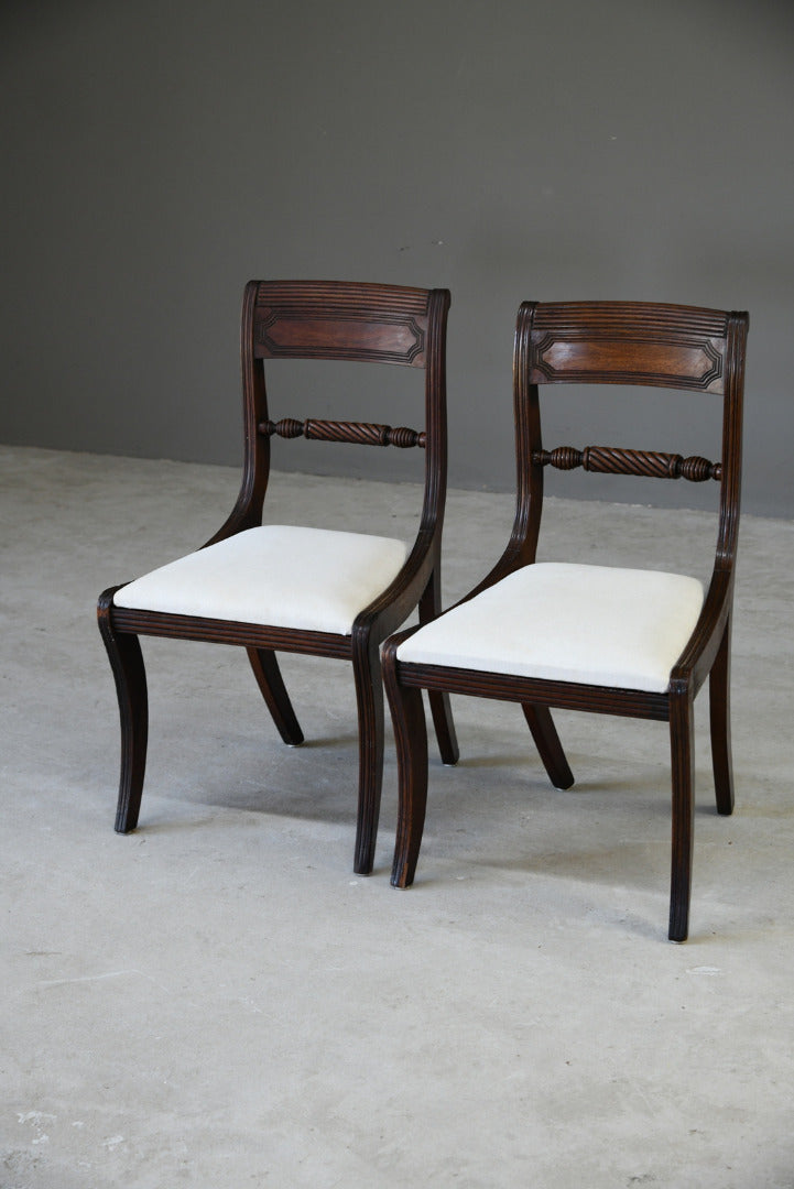 Pair Regency Mahogany Dining Chairs