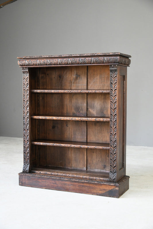 Victorian Carved Oak Bookcase