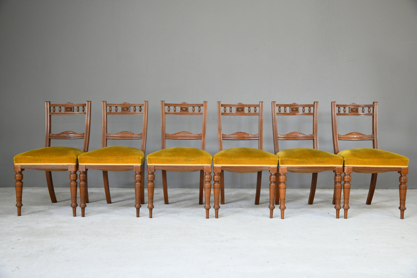 6 Victorian Walnut Dining Chairs