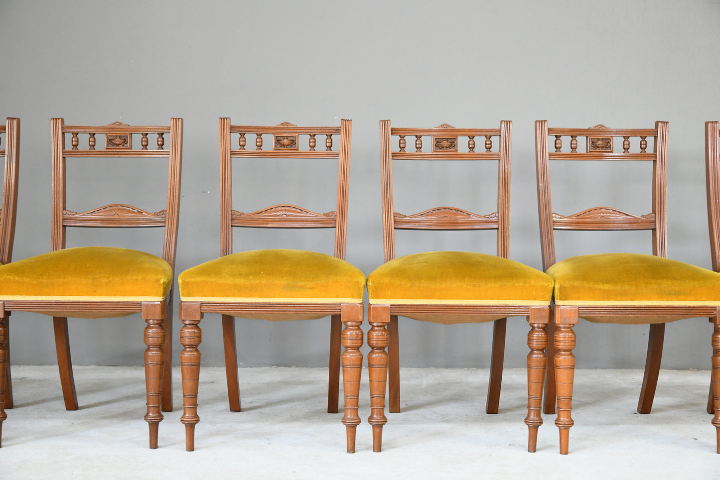 6 Victorian Walnut Dining Chairs