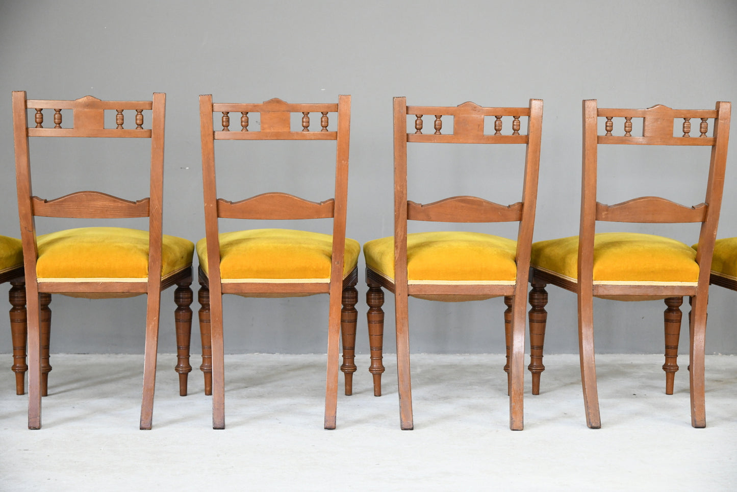 6 Victorian Walnut Dining Chairs