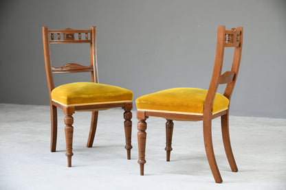 6 Victorian Walnut Dining Chairs