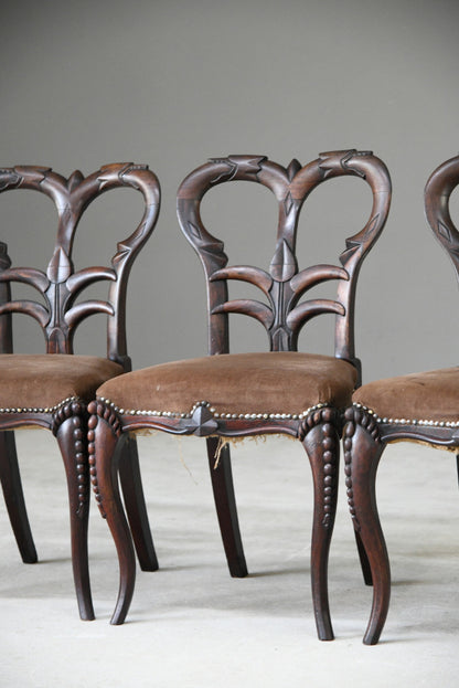 Richard Charles 4 Victorian Rosewood Dining Chairs