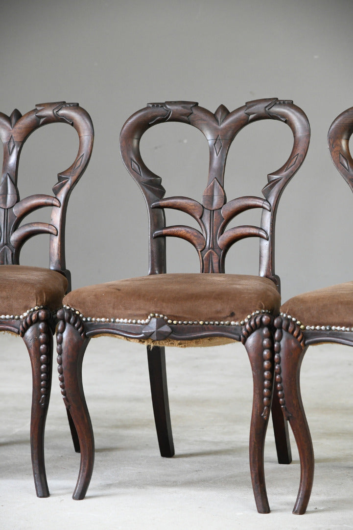 Richard Charles 4 Victorian Rosewood Dining Chairs