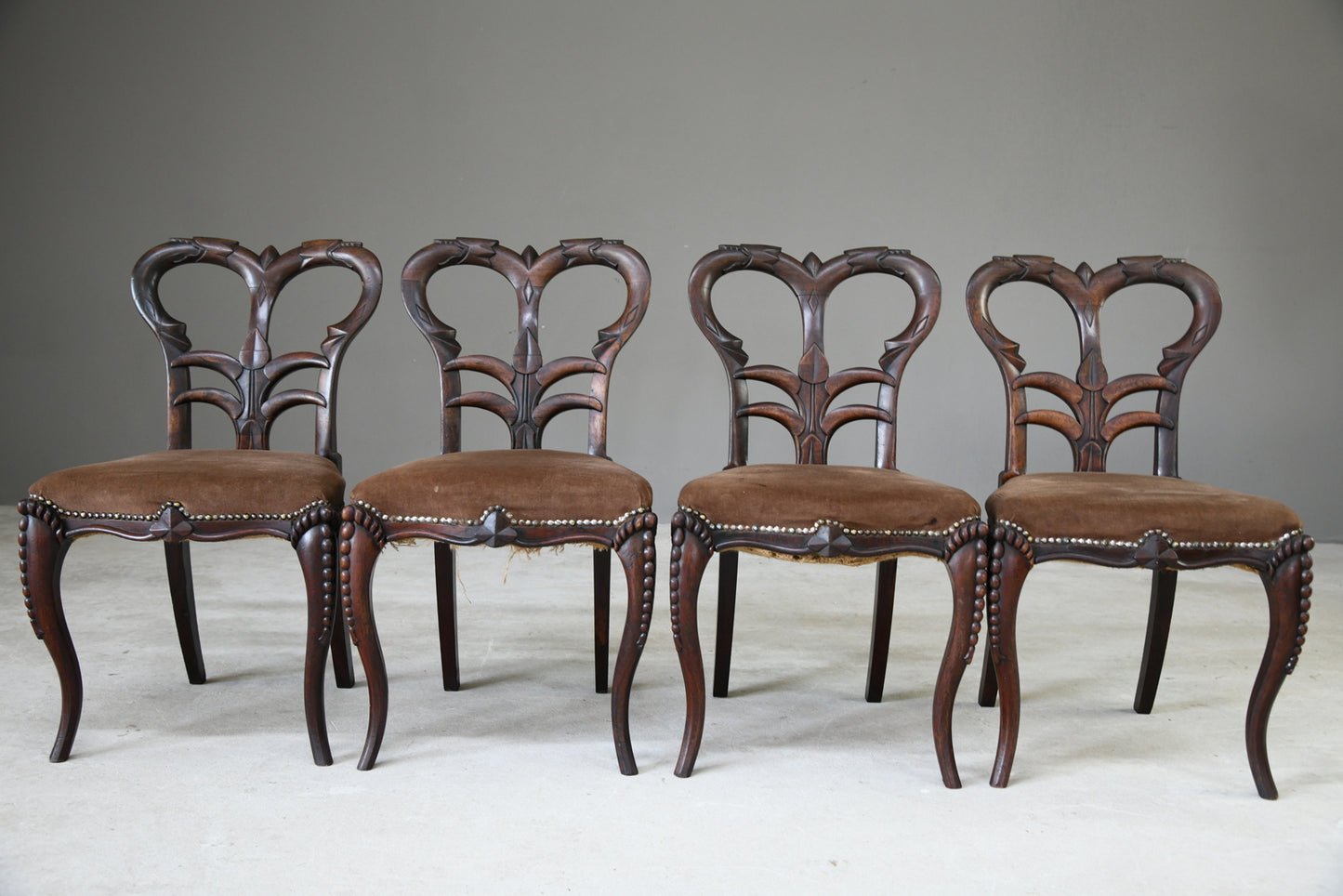 Richard Charles 4 Victorian Rosewood Dining Chairs