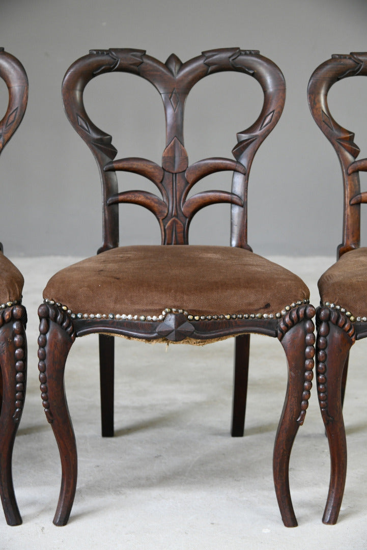 Richard Charles 4 Victorian Rosewood Dining Chairs