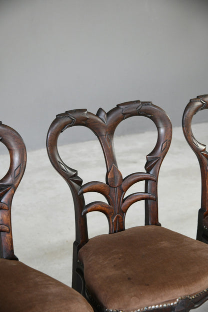 Richard Charles 4 Victorian Rosewood Dining Chairs