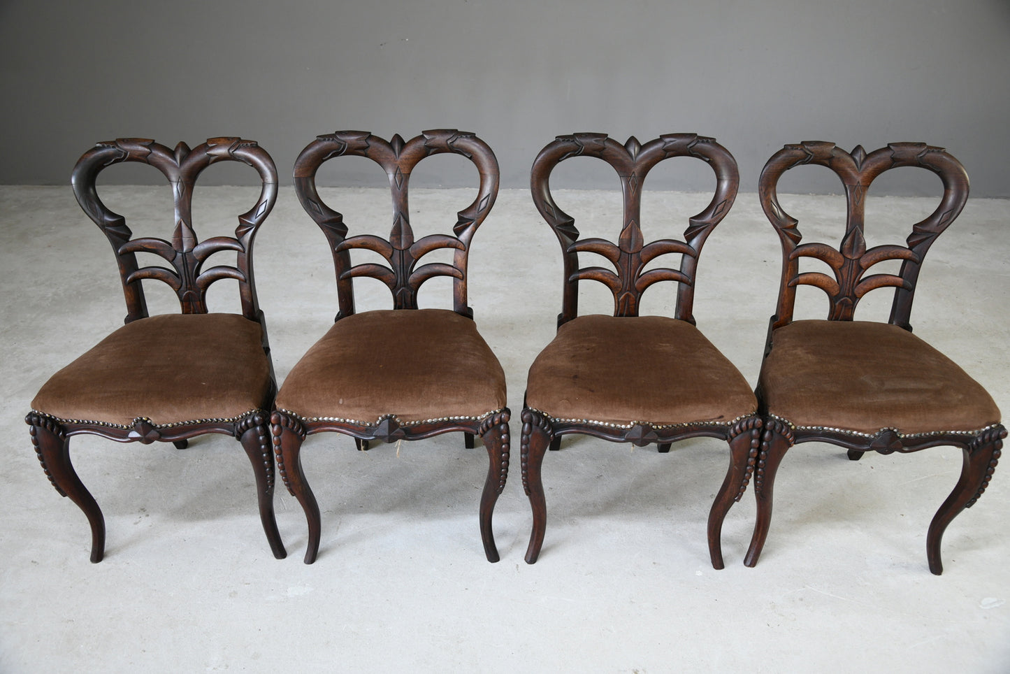 Richard Charles 4 Victorian Rosewood Dining Chairs